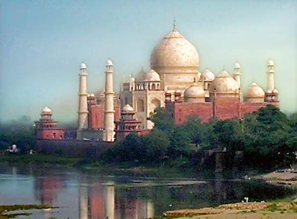 The Taj Mahal across the river